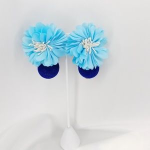 Flower Pom Earrings